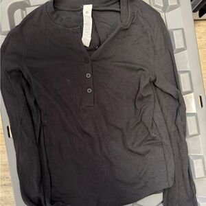 lululemon athletica black hold tight Long Sleeve Henley